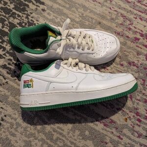 Nike Air Force 1 West Indies White and Green Sneakers Men's Size 10